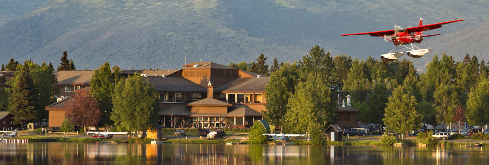 Stay at a lakefront hotel in Anchorage.