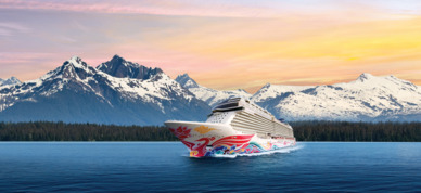 Norwegian Cruise Line Joy cruising in Alaska.