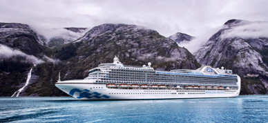 Princess Cruises Ruby Princess cruising in Alaska.