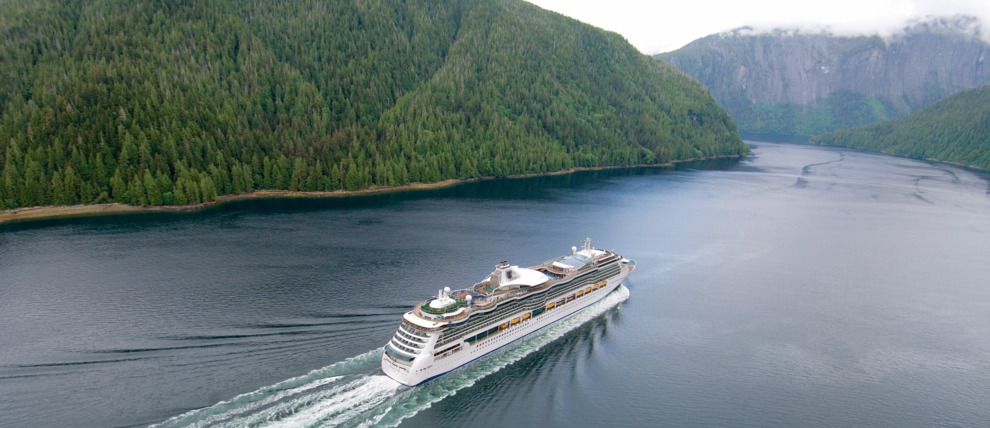Royal Caribbean Cruises Serenade of the Seas cruising the Inside Passage in Alaska.