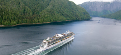 Royal Caribbean Cruises Serenade of the Seas cruising the Inside Passage in Alaska.