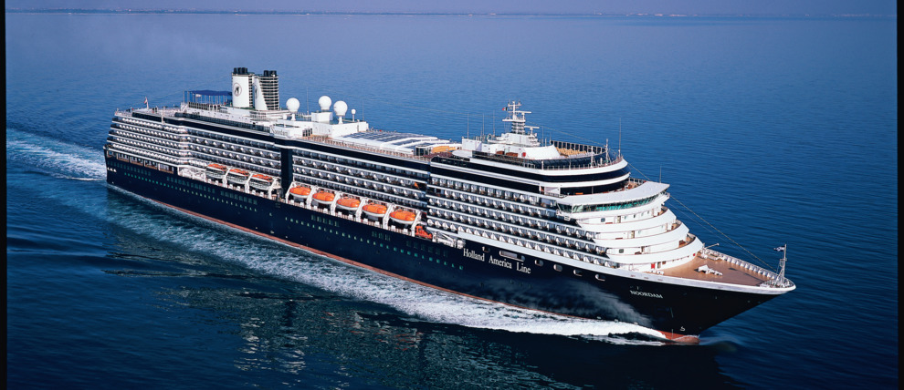 Holland America Line Noordam at sea. 