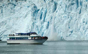 Calving glaciers can be viewed in Kenai Fjords National Park.