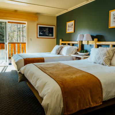 Standard double room with deck at Seward Windsong Lodge.