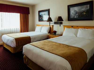 Guest lodge room at the Talkeetna Alaskan Lodge. 