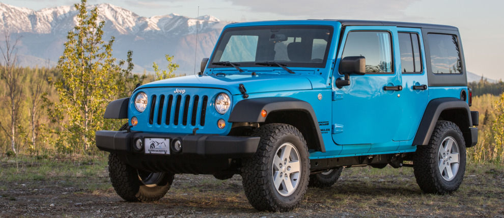 Four-passenger Jeep Wrangler for off-the-beaten-path travel.