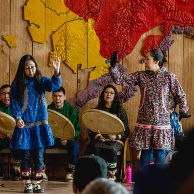 Native Alaskan dancing demonstration. Native Alaskan dancing demonstration.