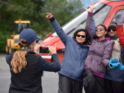 Group poses for a pre-flight picture.