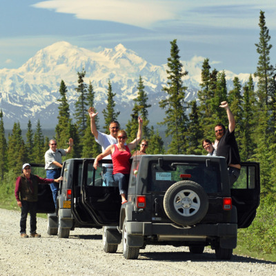 Epic photo stop in front of Denali.