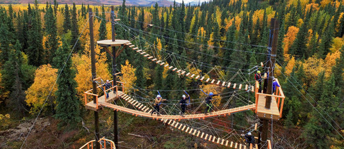 Alaska Zip Line Tours Denali Park Talkeetna Seward AlaskaTravel Com   Denal Suspension Bridges 359 2 HeroSubPage Half 