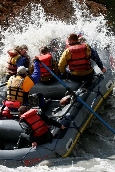 Splash through Class III and IV Nenana River rapids on an exhilarating whitewater raft trip.