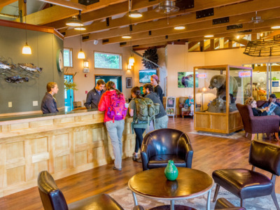 Denali Bluffs front desk.
