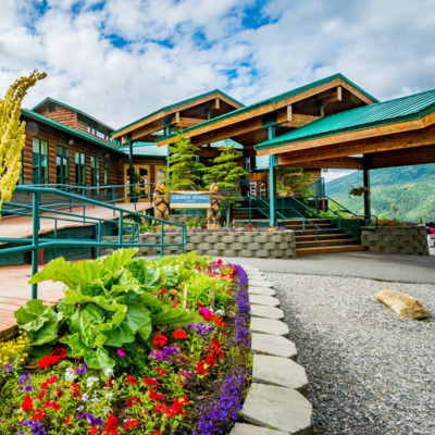 Exterior view of the main lobby.