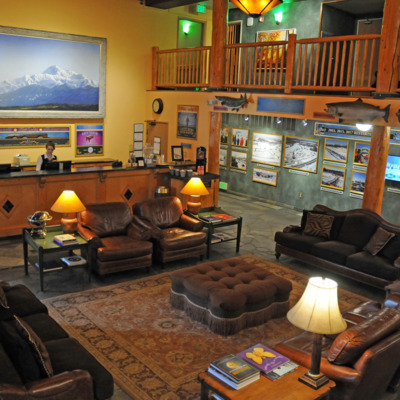 Lobby at Pike's Waterfront Lodge.