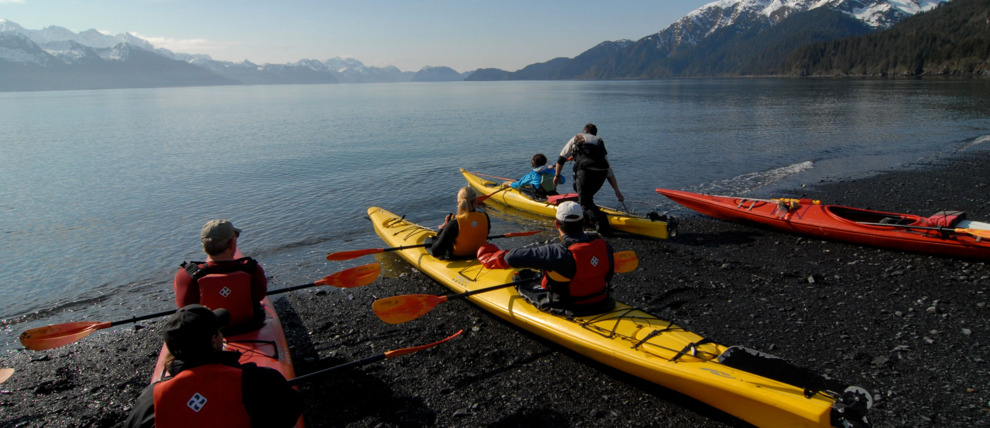 Depart from the beach to explore Resurrection Bay. Depart from the beach to explore Resurrection Bay.
