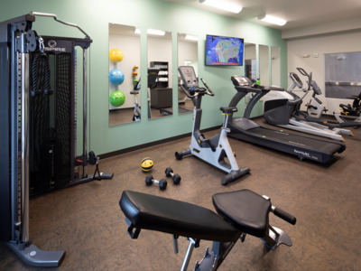 Guests can enjoy complimentary access to the fitness center.