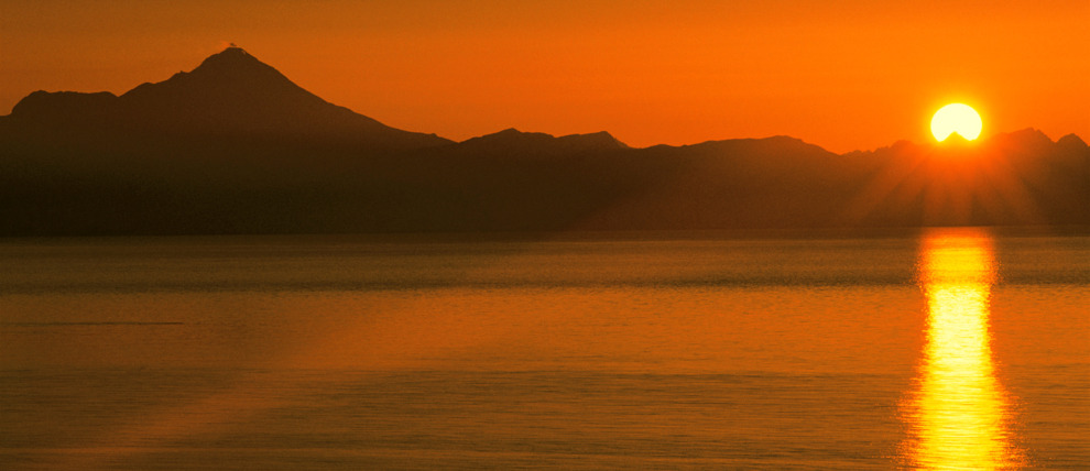 Sunset over the Cook Inlet in Southcentral Alaska. Sunset over the Cook Inlet in Southcentral Alaska.