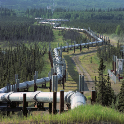 Trans-Alaska Pipeline in Interior Alaska during the summer. Trans-Alaska Pipeline in Interior Alaska during the summer.