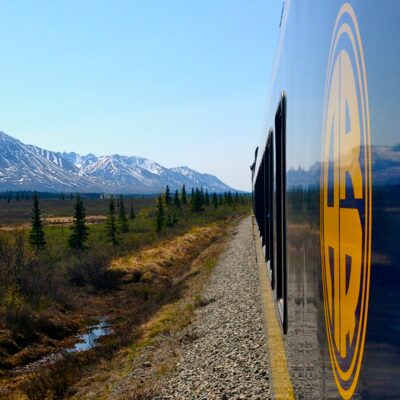 Alaska Railroad heading between Denali National Park to Talkeetna.