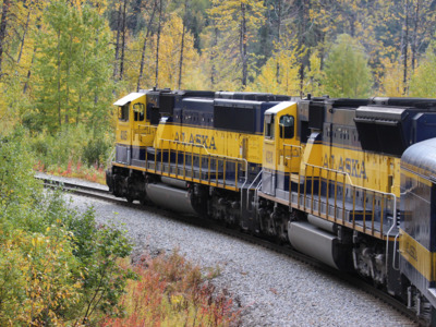 Head north from Anchorage to Talkeetna aboard the Alaska Railroad. Head north from Anchorage to Talkeetna aboard the Alaska Railroad.