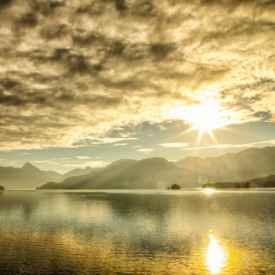 Beautiful sunset near Ketchikan, Alaska.