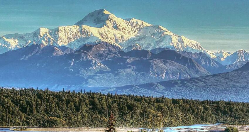 Clear skies in early August in Denali National Park.