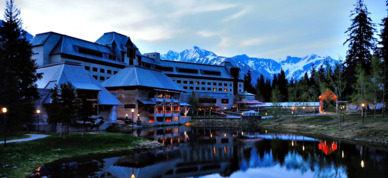 Evening shot of the Alyeska Resort in Girdwood, Alaska.