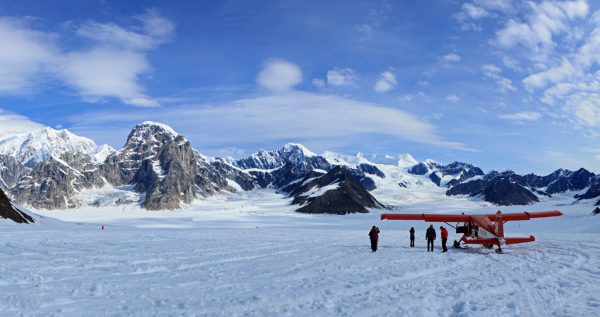 Clear day for a flightseeing trip from Talkeetna to Ruth Glacier.