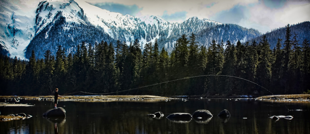 Fly fishing in Petersburg Alaska.