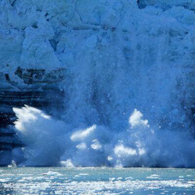 Massive glacial calving near Whittier, Alaska.