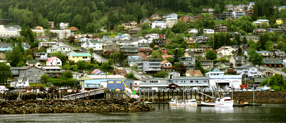 Shot of Ketchikan, Alaska, taken from aboard a Holland America cruise ship.