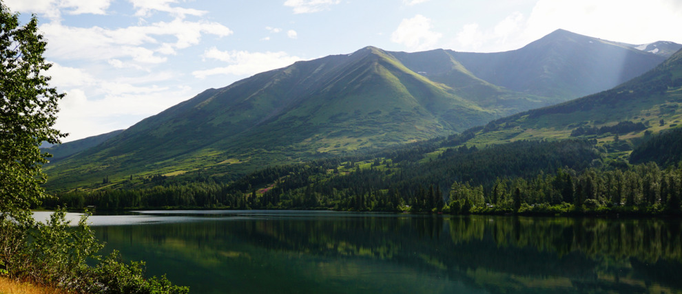 Picturesque lake in Chugach National Forest along the Seward Highway.