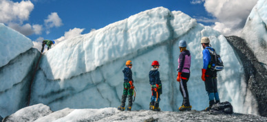 Ice climbing at Matanuska Glacier Alaska.