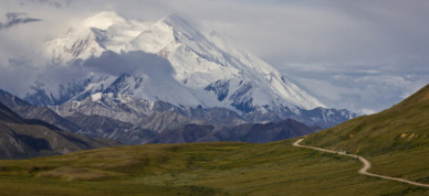 Expansive views of Denali and the open road from the Stony overlook.