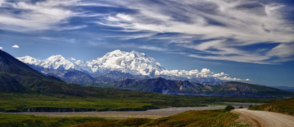 Weather cooperates and Denali is seen in all of its beauty.