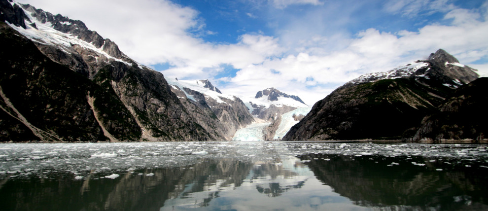Picturesque view of Northwestern Glacier in Kenai Fjords National Park.