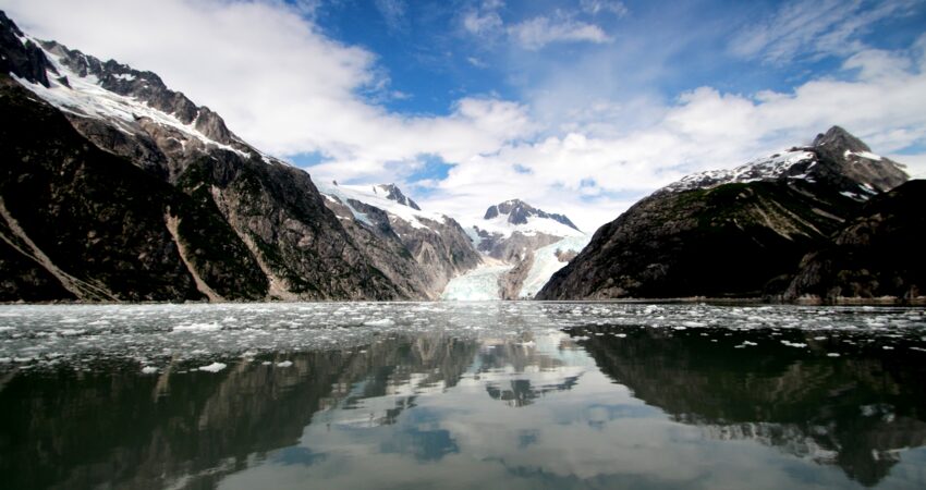 Picturesque view of Northwestern Glacier in Kenai Fjords National Park.