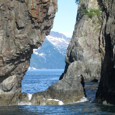 Glacier formed rocks of Kenai Fjords National Park.