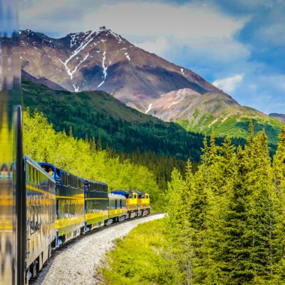 Travel midday between Talkeetna and Denali Park via the Alaska Railroad. Travel midday between Talkeetna and Denali Park via the Alaska Railroad.