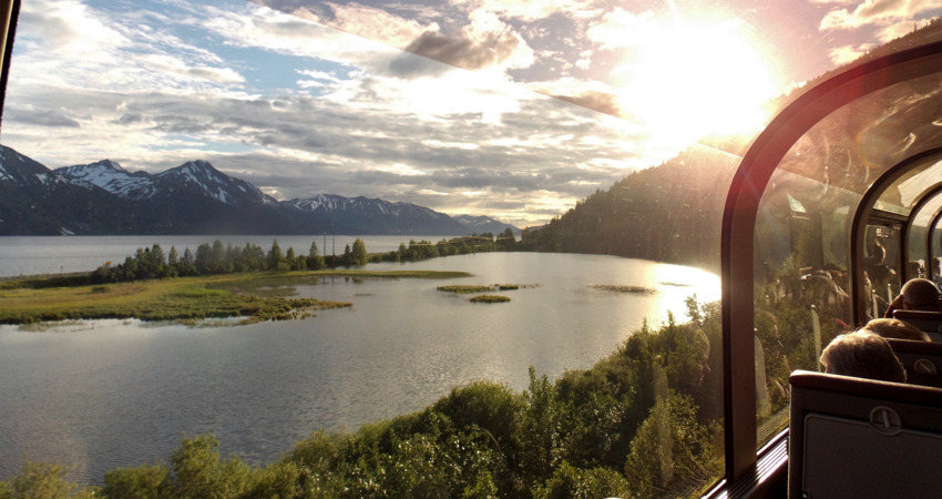 Breathtaking sunset from the rails on the Turnagain Arm.