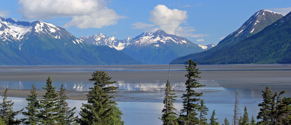 Turnagain Arm at low tide along the Seward Highway. Turnagain Arm at low tide along the Seward Highway.