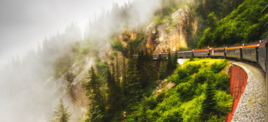 Majestic shot from the White Pass Railway on the outskirts of Skagway Alaska.