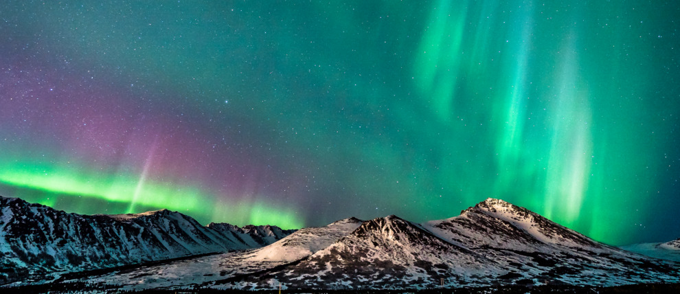 alaska mountains northern lights