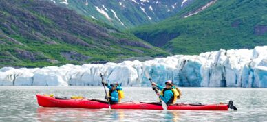 Kayaking at Spencer Glacier.