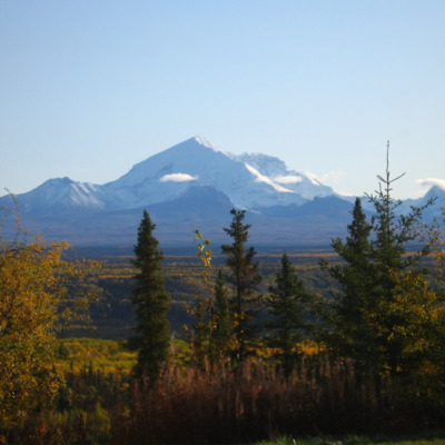 View of Wrangell-St. Elias National Park from lodge.