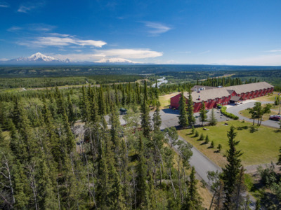 Aerial view of Copper River Princess Lodge.