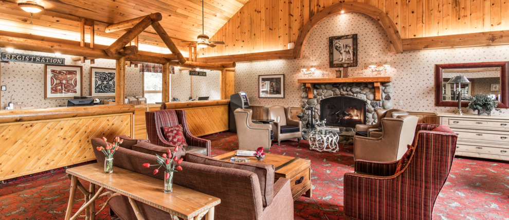 Lobby within Kenai Princess Lodge. Lobby within Kenai Princess Lodge.