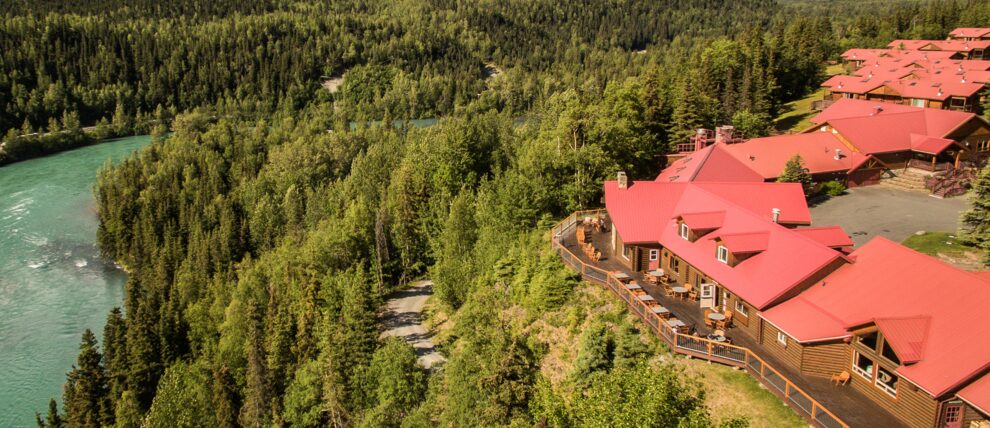 Aerial view of the Kenai Princess Lodge.