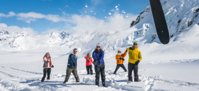 Guests enjoying their time during a Glacier Landing flight.