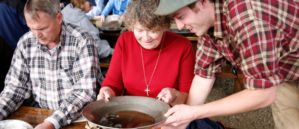 The guest favorite is panning for gold.